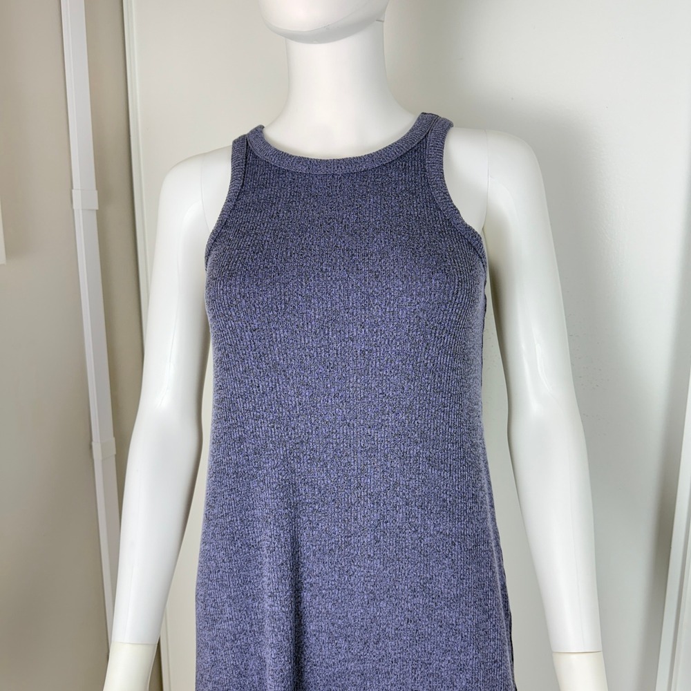 Madewell Ribbed Knit Midi Dress Women XXS Denim Blue Casual Minimalist Chic
